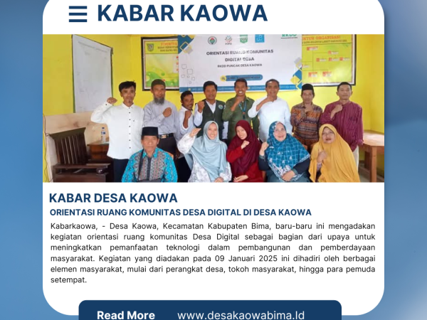 Orientasi Ruang Komunitas Desa Digital di Desa Kaowa