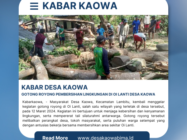 Gotong Royong Pembersihan Lingkungan di Oi Lanti Desa Kaowa